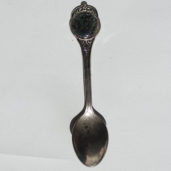 DAINTY Silverplate Spoon with Abalone Detail - Picture 1 of 3